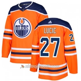 Män Ishockey Edmonton Oilers Tröja Milan Lucic 27 Adidas 2017-2018 Orange Authentic